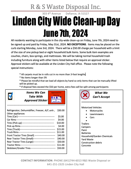 Click Here to Open 2024 Linden City Clean Up